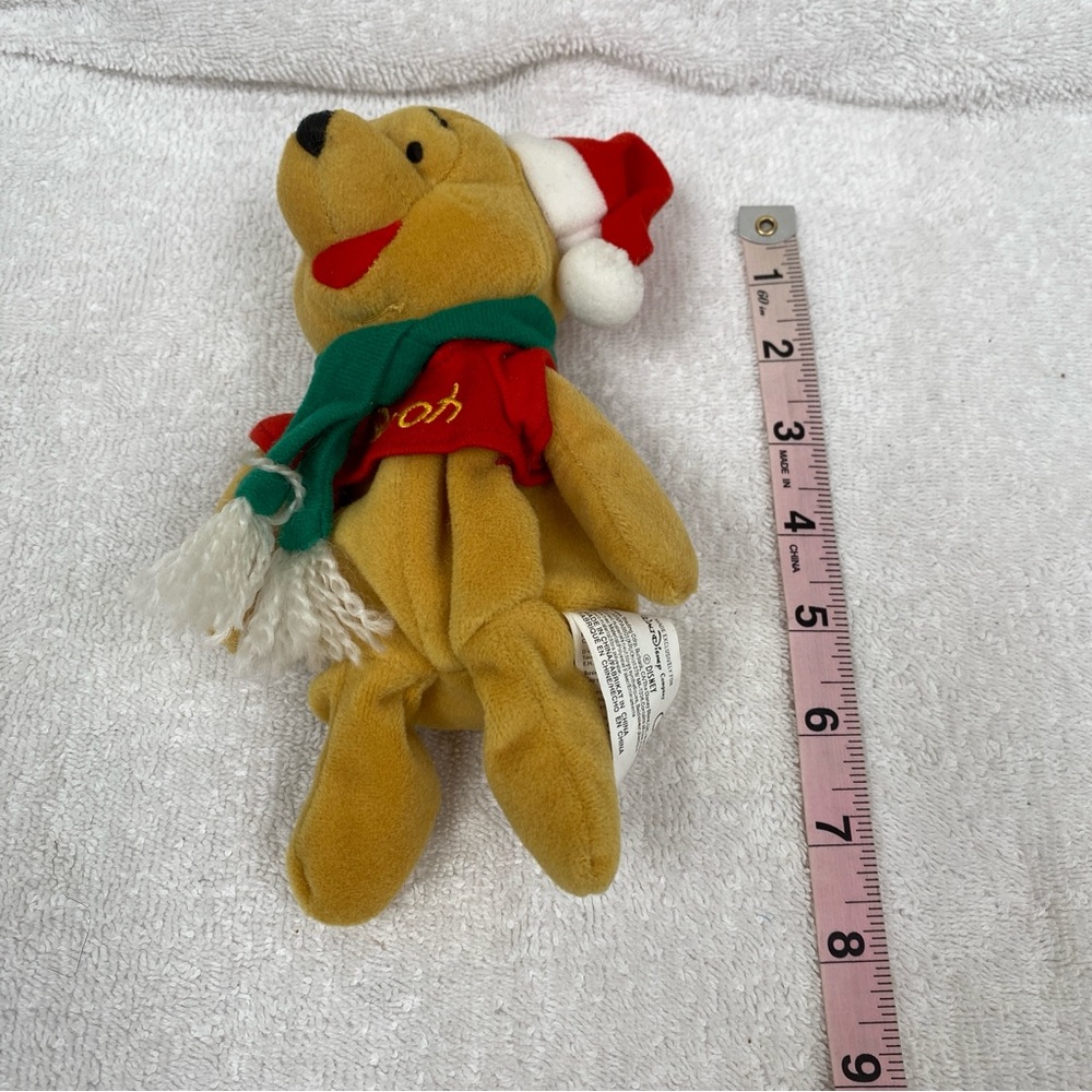 Vintage Disney Winnie The Pooh Santa Hat Scarf Small Plush Kids Collectible - Picture 11 of 11